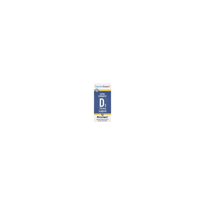 Superior Source, D3, Concentración extra, 125 mcg (5000 UI), 100 comprimidos de disolución instantánea MicroLingual®