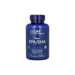 Life Extension, Mega EPA/DHA, 2000 mg, 120 cápsulas blandas (1000 mg por cápsula blanda)