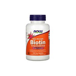 NOW Foods, Biotina con concentración extra, 10mg (10.000mcg), 120cápsulas vegetales