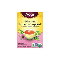 Yogi Tea, Equinácea de refuerzo inmunitario, Sin cafeína, 16 bolsitas de té, 24 g (0,85 oz)