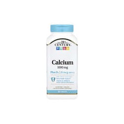 21st Century, Calcio más vitaminaD3, 1000mg, 90comprimidos