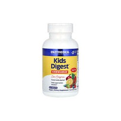 Enzymedica, KidsDigest, Suplemento digestivo para niños, Ponche de frutas, 90comprimidos