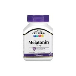 21st Century, Melatonina, 3mg, 200comprimidos