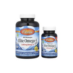 Carlson, EliteOmega-3Gems, Suplemento de omega-3 selectos provenientes de peces capturados en estado salvaje de origen noruego, 