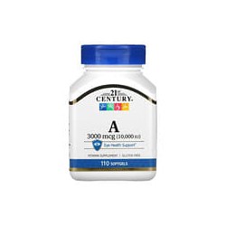 21st Century, VitaminaA, 3000mcg (10.000UI), 110cápsulas blandas