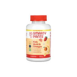 SmartyPants, Fórmula para niños, Suplemento multivitamínico con omega-3, Fresa, plátano, naranja y limón, 120gomitas