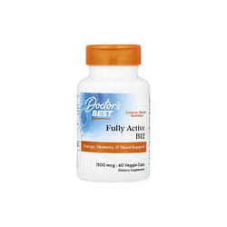 Doctor's Best, VitaminaB12 totalmente activa, 1500mcg, 60cápsulas vegetales