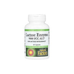 Natural Factors, Enzima lactasa, 9000 FCC ALU, 60 cápsulas