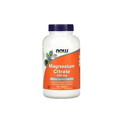 NOW Foods, Citrato de magnesio, 200 mg, 250 comprimidos