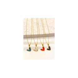 Collar Corazon Irregular Acero