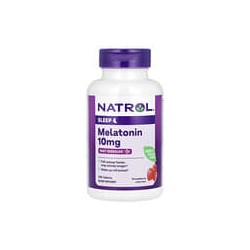 Natrol, Melatonina, Disolución rápida, Concentración máxima, Fresa, 10mg, 100comprimidos
