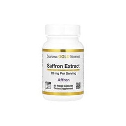 California Gold Nutrition, Extracto de azafrán con Affron®, 28mg, 60cápsulas vegetales