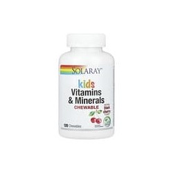 Solaray, Vitaminas y minerales para niños, Masticables, Cereza negra natural, 120comprimidos masticables