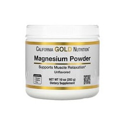 California Gold Nutrition, Magnesio en polvo para preparar bebidas, Sin sabor, 283g (10oz)