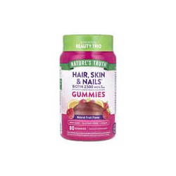 Nature's Truth, Suplemento para favorecer el cabello, la piel y las uñas, Frutas naturales, 2500mcg, 80gomitas (1250mcg por gomi