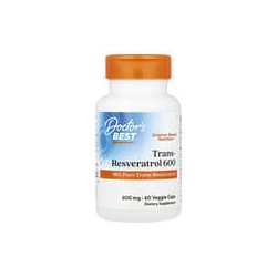 Doctor's Best, Trans-resveratrol de alta potencia600, 600mg, 60cápsulas vegetales
