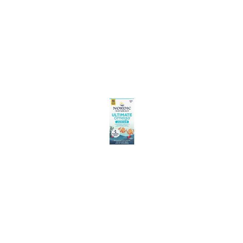 Nordic Naturals, UltimateOmega para niños, Suplemento de aceite de pescado con omega-3, De 6años en adelante, Fresa, 680mg, 90mi