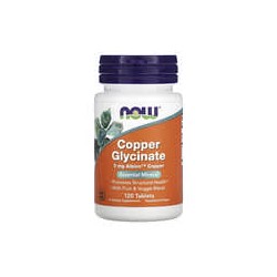 NOW Foods, Glicinato de cobre, 3 mg, 120 comprimidos