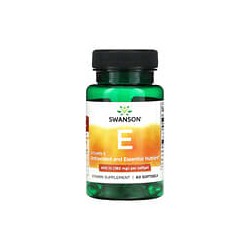 Swanson, Vitamina E, 180 mg (400 UI), 60 cápsulas blandas