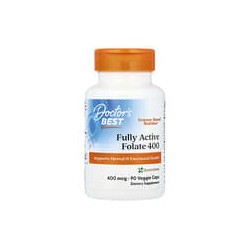 Doctor's Best, Folato completamente activo400 con Quatrefolic, 400mcg, 90cápsulas vegetales