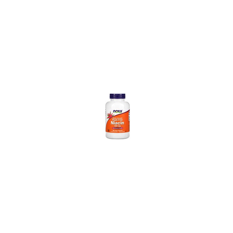 NOW Foods, Niacina, No causa enrojecimiento, Doble concentración, 500mg, 180cápsulas vegetales