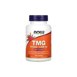 NOW Foods, TMG, Suplemento de refuerzo hepático, 1000mg, 100comprimidos
