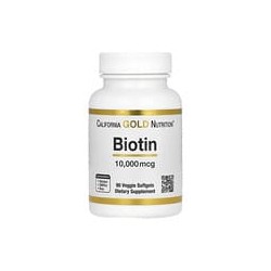 California Gold Nutrition, Biotina, 10.000mcg, 90cápsulas blandas vegetales
