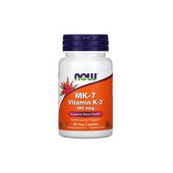 NOW Foods, MK-7, VitaminaK2, 100mcg, 60cápsulas vegetarianas