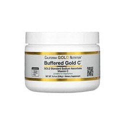 California Gold Nutrition, VitaminaC regulada GoldC, VitaminaC no ácida en polvo, Ascorbato de sodio, 238g (8,40oz)