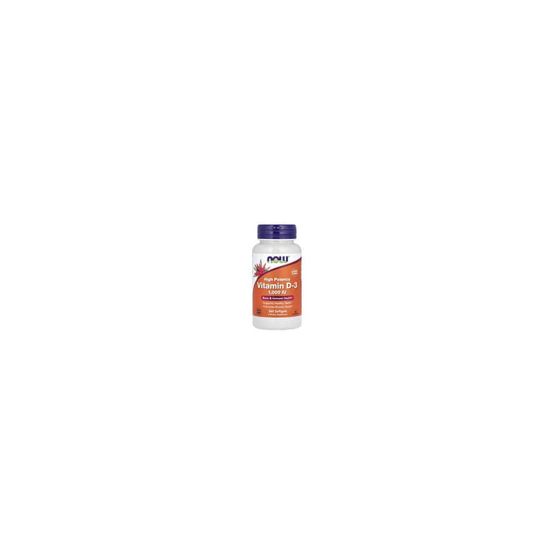 NOW Foods, VitaminaD3, Alta potencia, 1000UI, 360cápsulas blandas