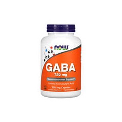 NOW Foods, GABA, Suplemento alimentario, 750mg, 200cápsulas vegetales