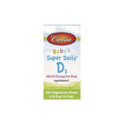 Carlson, D3 superdiaria para bebés, 10 mcg (400 UI), 10,3 ml (0,35 oz. Líq.)