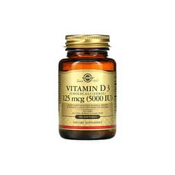 Solgar, VitaminaD3 (colecalciferol), 125mcg (5000UI), 100cápsulas blandas