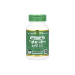 California Gold Nutrition, EuroHerbs™, Extracto de Ginkgo biloba, Calidad Euromed, 120mg, 60cápsulas vegetales