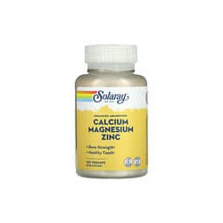 Solaray, Calcio, magnesio y zinc, 100 cápsulas vegetales