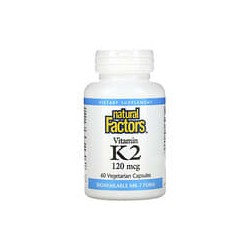 Natural Factors, Vitamina K2, 120 mcg, 60 cápsulas vegetales