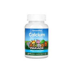 NaturesPlus, SourceofLife, AnimalParade, Calcio, Suplemento masticable para niños, Sabor a helado de vainilla, 90comprimidos con