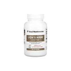 Real Mushrooms, Melena de león, Extracto de hongos en polvo, 120cápsulas