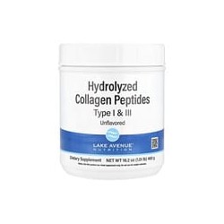 Lake Avenue Nutrition, Péptidos de colágeno hidrolizado, De tipo IyIII, Sin sabor, 460g (1,01lb)