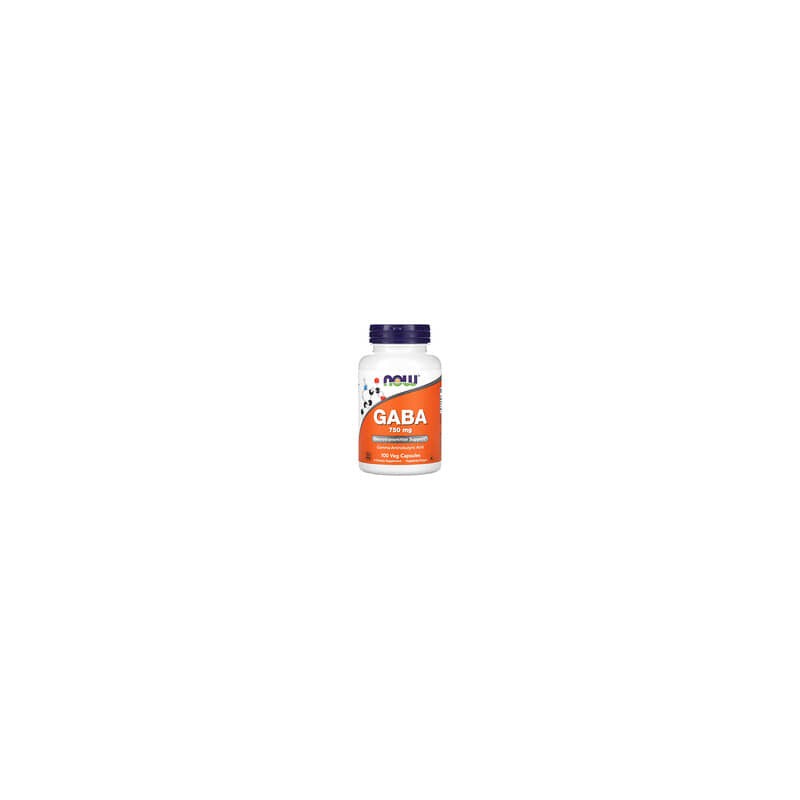 NOW Foods, GABA con vitaminaB6, 750mg, 100cápsulas vegetales