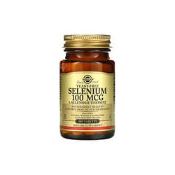 Solgar, Selenio, Sin levadura, 100 mcg, 100 comprimidos