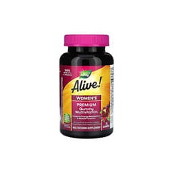 Nature's Way, Alive!, Gomitas multivitamínicas prémium para mujeres, Asaí, uva, cereza y arándano azul, 75 gomitas