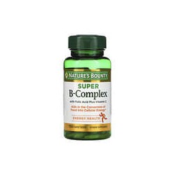 Nature's Bounty, Super Complejo-B con Acido Fólico Más Vitamina C, 150 Tabletas