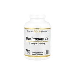 California Gold Nutrition, Propóleo de abeja2X, Extracto concentrado, 500mg, 240cápsulas vegetales