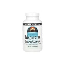 Source Naturals, Magnesium Chelate (Quelato de Magnesio), 100 mg, 250 Pastillas