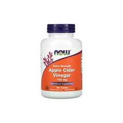 NOW Foods, Vinagre de sidra de manzana, Acción extra, 750mg, 180comprimidos