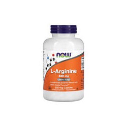 NOW Foods, L-arginina, 500mg, 250cápsulas vegetales