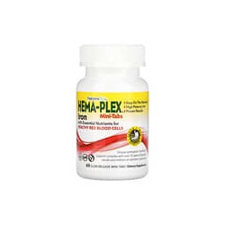 NaturesPlus, Hema-Plex, Hierro con nutrientes esenciales para la salud de los glóbulos rojos, 60 minicomponentes de liberación l