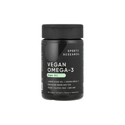 Sports Research, Suplemento con omega-3 vegano, 60cápsulas blandas vegetales