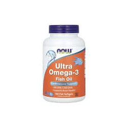 NOW Foods, Ultra Omega-3, Ácido eicosapentaenoico:500/Ácido docosahexaenoico:250, 180cápsulas blandas de pescado